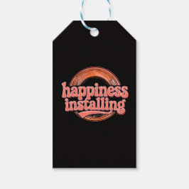 Etiqueta Para Presente happiness.exe Instalando - Vintage Coral Retro dos