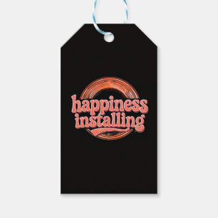 Etiqueta Para Presente happiness.exe Instalando - Vintage Coral Retro dos