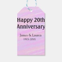 Etiqueta Para Presente Happy 20th anniversary pink purple pastel name bol