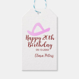 Etiqueta Para Presente Happy 20th birthday pink cowboy girl name date sim