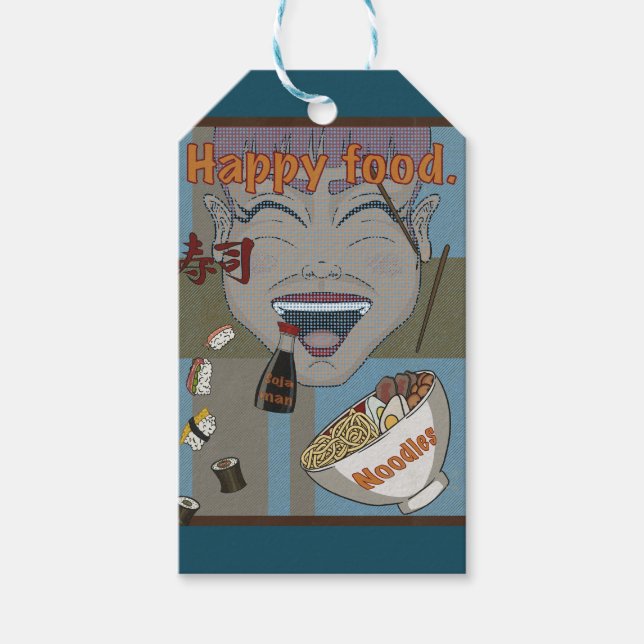 Etiqueta Para Presente Happy food (Frente)