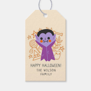 Etiqueta Para Presente Happy Halloween Dracula