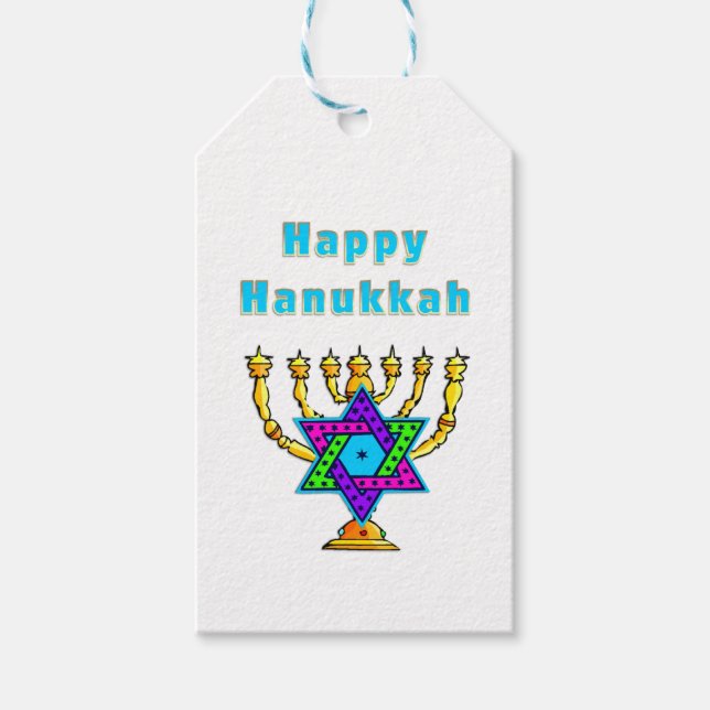Etiqueta Para Presente Happy Hanukkah (Frente)