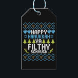 Etiqueta Para Presente Happy Hanukkah Ya Filthy Schmuck Jewish Sweater<br><div class="desc">chanukah, menorah, hanukkah, dreidel, jewish, Chrismukkah, holiday, latkes, christmas, </div>
