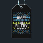 Etiqueta Para Presente Happy Hanukkah Ya Filthy Schmuck Jewish Sweater<br><div class="desc">chanukah, menorah, hanukkah, dreidel, jewish, Chrismukkah, holiday, latkes, christmas, </div>