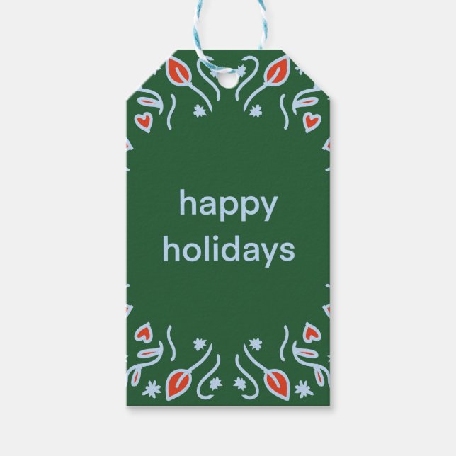 Etiqueta Para Presente Happy holidays note (Frente)