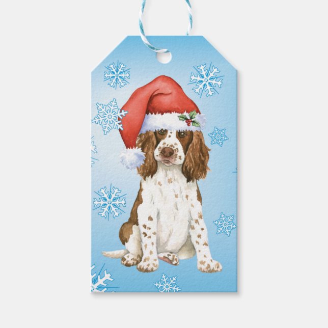 Etiqueta Para Presente Happy Howlidays English Springer Spaniel (Frente)