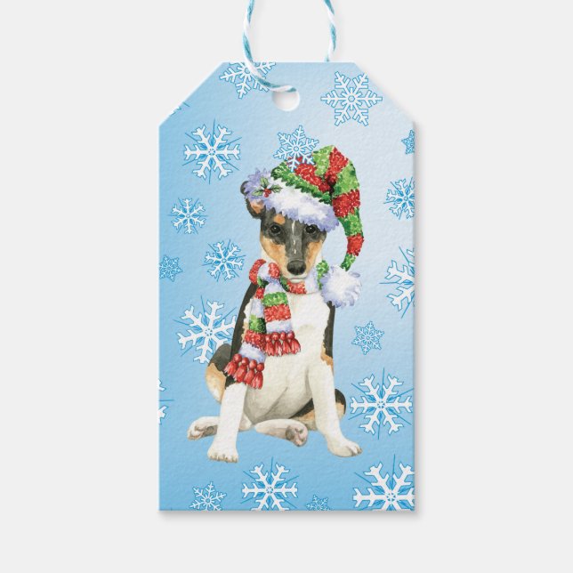 Etiqueta Para Presente Happy Howlidays Smooth Collie (Frente)