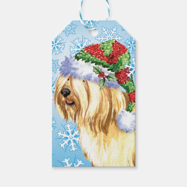 Etiqueta Para Presente Happy Howlidays Tibetan Terrier (Frente)