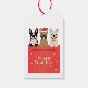 Etiqueta Para Presente Happy Pawlidays French Bulldogs