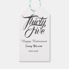 Etiqueta Para Presente Happy retirement bold letter name year elegant sim