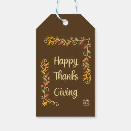 Etiqueta Para Presente Happy Thanksgiving - Brown Theme
