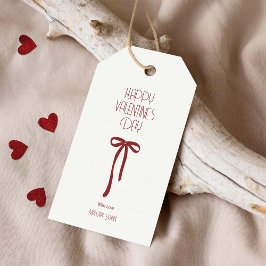 Etiqueta Para Presente Happy Valentine’s Day – Minimal Ribbon Bow