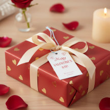 Happy Valentine's Day Gift Tag with Elegant Design