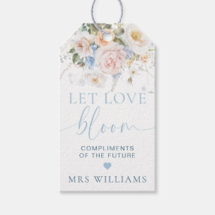 Etiqueta Para Presente Hargrove Azul Floral Deixe o Amor Florescer Etique