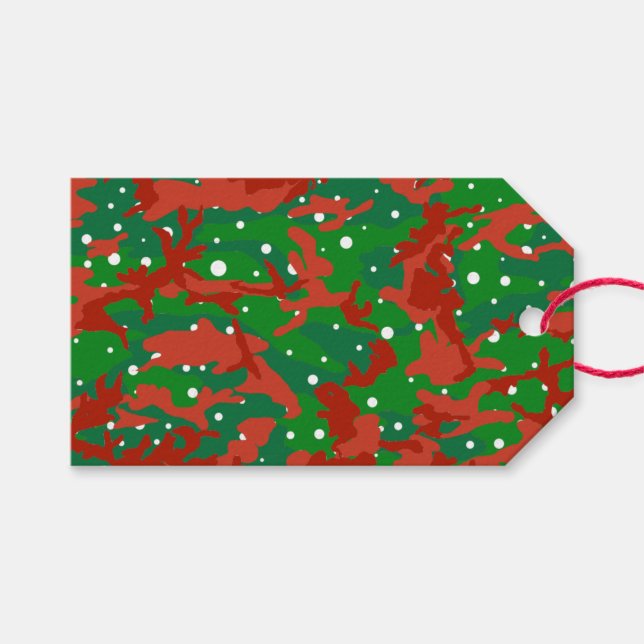 Etiqueta Para Presente Haus Da Camuflagem De Camo Xmas (Frente (horizontal))
