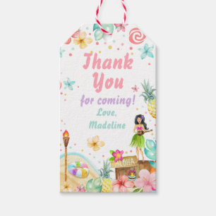 Etiqueta Para Presente Havaiano Luau Birthday - Partido da Piscina Tropic