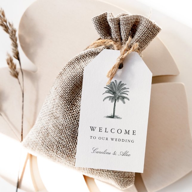 Etiqueta Para Presente Havana Palm Wedding Welcome (Criador carregado)