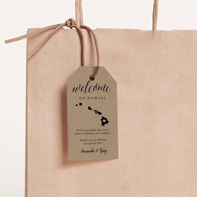 Etiqueta Para Presente Hawaii Wedding Welcome (Criador carregado)