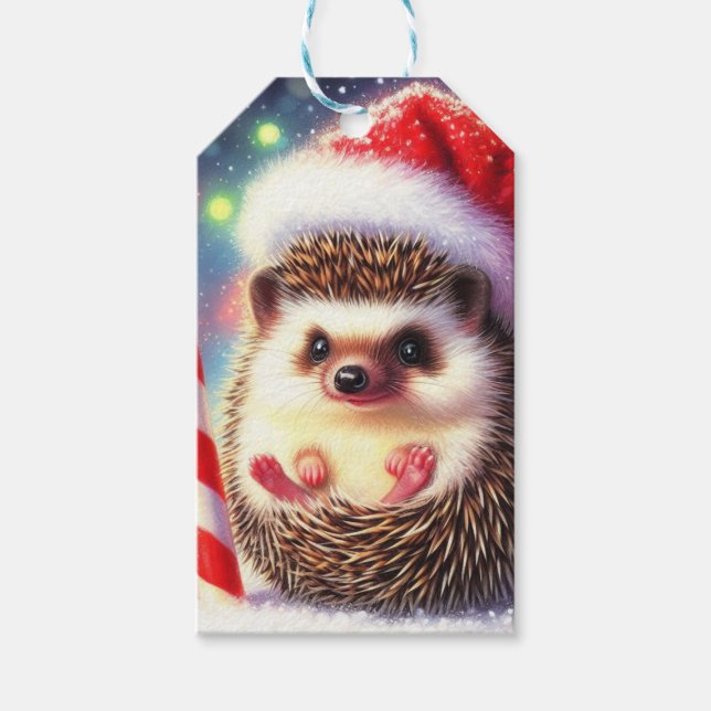 Etiqueta Para Presente Hedgehog Holiday Hedgie Gift Stickers (Frente)