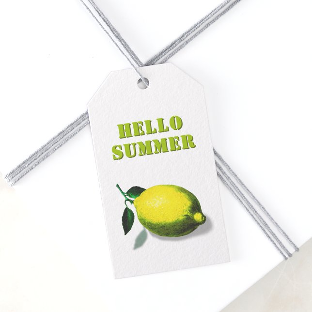 Etiqueta Para Presente Hello Summer Green Lemon Favor (Criador carregado)
