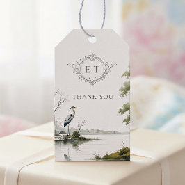 Etiqueta Para Presente Heron Lake Toile French Country Wedding Monogram