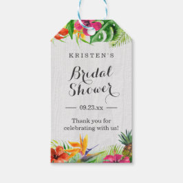 Etiqueta Para Presente Hibisco Tropical Floral Obrigado Chá de Noiva