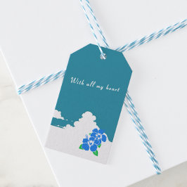 Etiqueta Para Presente Hibiscus-blue & Summer Clouds