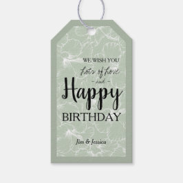 Etiqueta Para Presente Hibiscus Floral Sage Verde