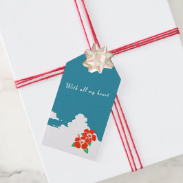 Etiqueta Para Presente Hibiscus-red & Summer Clouds ギフトタグ