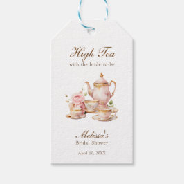 Etiqueta Para Presente High Tea Pastel Gold Bridal Shower