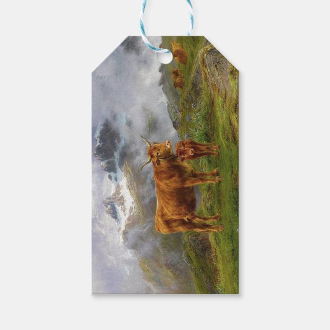 Etiqueta Para Presente Highland Cattle (por Rosa Bonheur) (Frente)