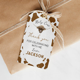 Etiqueta Para Presente Highland Cow Birday Obrigado Tag
