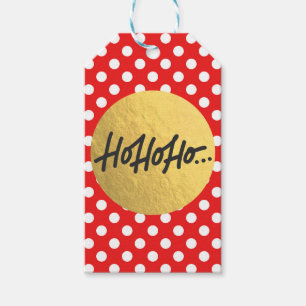 Etiqueta Para Presente HO HO Bolinhas brancas de Natal Holidy