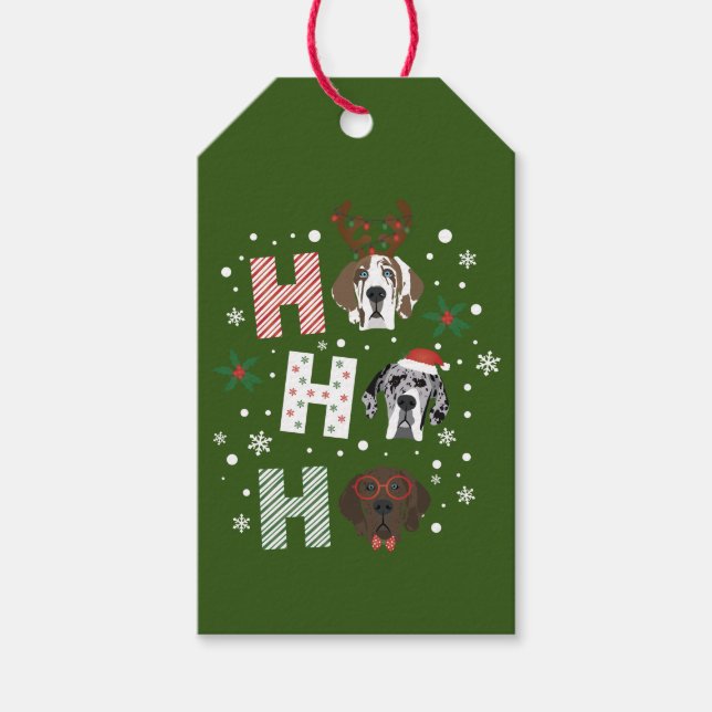 Etiqueta Para Presente Ho Ho Grande Dane Feliz Natal (Frente)