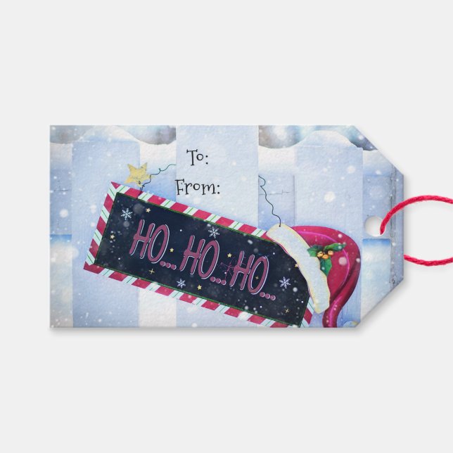 Etiqueta Para Presente Ho Ho Ho (Frente (horizontal))