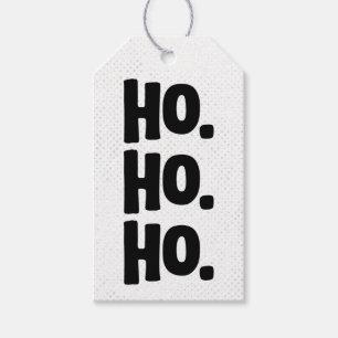 Etiqueta Para Presente Ho. Ho. Ho. Chic, Edgy & Divertido Branco & Preto