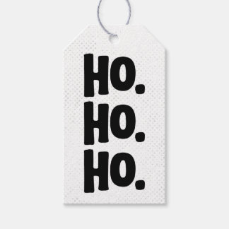 Etiqueta Para Presente Ho. Ho. Ho. Chic, Edgy & Divertido Branco & Preto