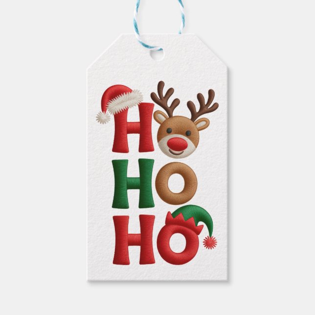 Etiqueta Para Presente Ho Ho Ho Feliz Natal (Frente)