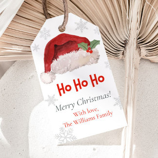 Etiqueta Para Presente Ho Ho Ho Merry Christmas Santa Hat