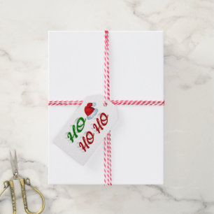 Etiqueta Para Presente Ho Ho Santa Hat Graduação verde de Natal