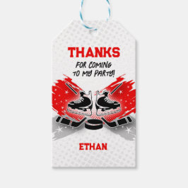 Etiqueta Para Presente Hockey Obrigado Tag Red