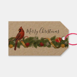 Etiqueta Para Presente Holiday Garland E Cardeal Gift Tag