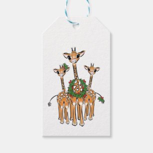 Etiqueta Para Presente Holiday Giraffe