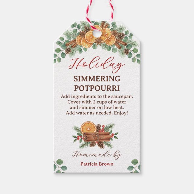 Etiqueta Para Presente Holiday Simmering Potpourri Recipe  (Frente)