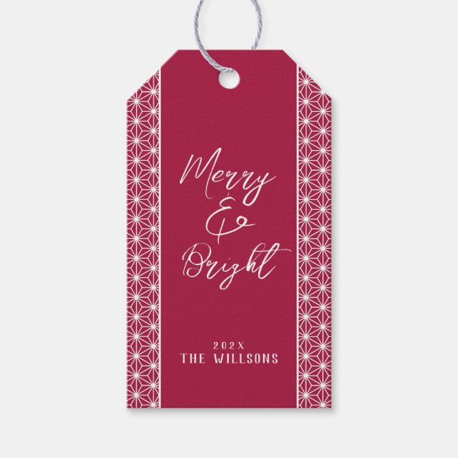 Etiqueta Para Presente Holiday Wrapping ASANOHA Japonês Kimono (Frente)