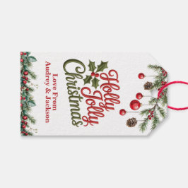 Etiqueta Para Presente Holly Berry Christmas Holiday Gift Tag
