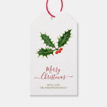 Holly e Berries Feliz Natal e Nome da Família