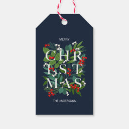 Etiqueta Para Presente Holly E Greenery Feliz Feriado De Natal