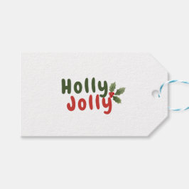 Etiqueta Para Presente Holly Jolly - Festa Festiva de Férias com Ícone Ho